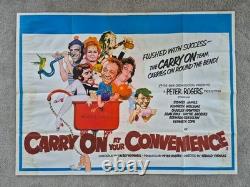 Affiche de cinéma britannique Quad originale de 1971 CARRY ON AT YOUR CONVENIENCE