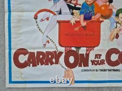 Affiche de cinéma britannique Quad originale de 1971 CARRY ON AT YOUR CONVENIENCE