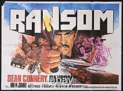 Affiche de cinéma originale Quad Ransom Sean Connery Tom Chantrell 1974