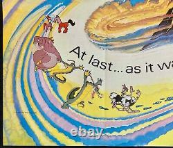 Affiche de cinéma originale Quad de Fantasia Mickey Mouse Walt Disney années 1980 RR