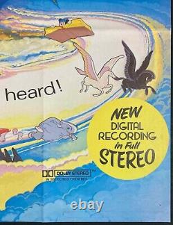 Affiche de cinéma originale Quad de Fantasia Mickey Mouse Walt Disney années 1980 RR