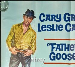 Affiche de cinéma originale Quad de Father Goose avec Cary Grant et Leslie Caron 1964