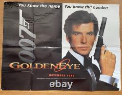 Affiche de cinéma originale Quad de Goldeneye avec Pierce Brosnan 1995 inversée
