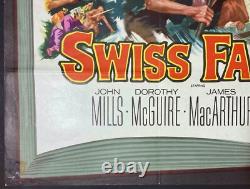 Affiche de cinéma originale Quad de La Famille Robinson Suisse John Mills Disney 1960