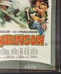 Affiche de cinéma originale Quad de La Famille Robinson Suisse John Mills Disney 1960
