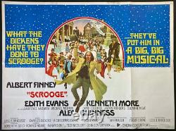 Affiche de cinéma originale Quad de Scrooge avec Albert Finney - Un chant de Noël 1970