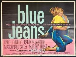 Affiche de cinéma originale Quad du film Blue Jeans Tom Chantrell Carol Lynley 1959
