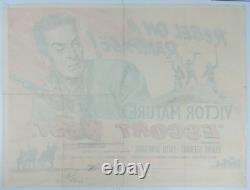Affiche de cinéma originale britannique Quad d'Escort West (1959) avec Victor Mature
