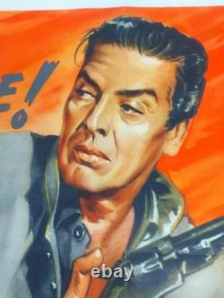 Affiche de cinéma originale britannique Quad d'Escort West (1959) avec Victor Mature