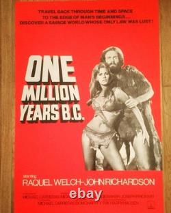 Affiche de cinéma originale d’une seule feuille du film de 1966 1 million d’années avant J.-C.