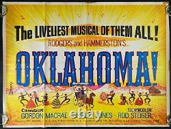 Affiche de cinéma originale du film Oklahoma Quad Rogers Hammerstein Gordon MacRae 1955