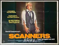 Affiche de cinéma originale du film Scanners Quatre David Cronenberg Patrick McGoohan '81