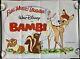 Affiche De Cinéma Originale En Quad De Bambi Pour La Réédition De 1966 De Walt Disney