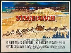 Affiche de cinéma originale en quad de Stagecoach avec Bing Crosby et Norman Rockwell 1966