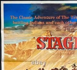 Affiche de cinéma originale en quad de Stagecoach avec Bing Crosby et Norman Rockwell 1966