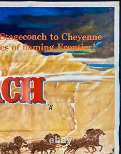 Affiche de cinéma originale en quad de Stagecoach avec Bing Crosby et Norman Rockwell 1966