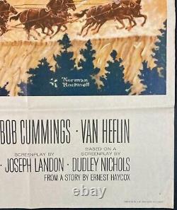 Affiche de cinéma originale en quad de Stagecoach avec Bing Crosby et Norman Rockwell 1966