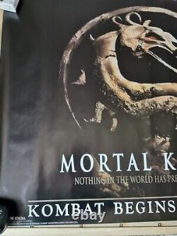 Affiche de cinéma originale rare et roulée du film Vintage Mortal Kombat 1995 UK Quad