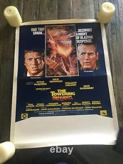 Affiche de cinéma originale vintage de Towering Inferno US/UK spéciale linéaire soutenue