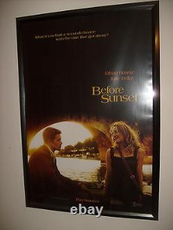 Affiche de cinéma quad de Before Sunset, autographiée et signée par Julie Delpy et Ethan Hawke.