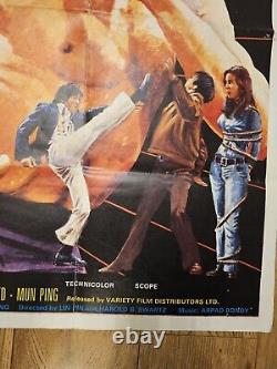 Affiche de cinéma quad originale rare du film Legend of Bruce Lee de 1976 Lee Roy Lung