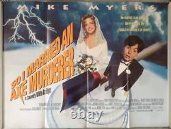 Affiche de cinéma quadripartite britannique So I Married An Axe Murderer, comédie rare des années 90 avec Mike Myers