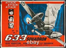 Affiche de film Quad ORIGINAL de la 633e Escadron Cliff Robertson George Chakiris 1964