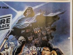 Affiche de film Quad du Royaume-Uni de Star Wars : L'Empire contre-attaque, première impression de 1980, avec support en toile.