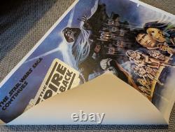 Affiche de film Quad du Royaume-Uni de Star Wars : L'Empire contre-attaque, première impression de 1980, avec support en toile.