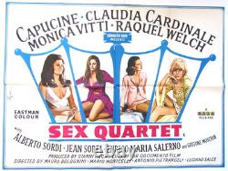 Affiche de film Quad originale du Sex Quartet Royaume-Uni 1966
