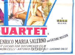 Affiche de film Quad originale du Sex Quartet Royaume-Uni 1966