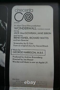 Affiche de film 'Wonderwall' en quad 1968 George Harrison Superbe