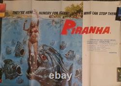 Affiche de film cinéma originale du Royaume-Uni Piranha 1978 en très bon état