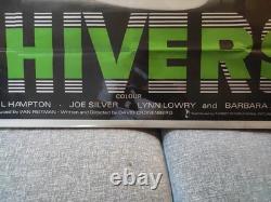 Affiche de film d'horreur originale rare de 1975 X SHIVERS UK QUAD 1970s 40x30