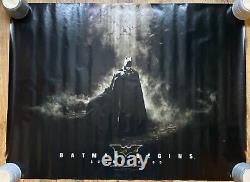 Affiche de film originale, Batman Begins format UK Quad, 2005, rare teaser N/B