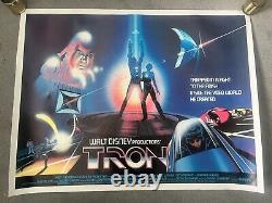 Affiche de film originale Quad britannique de 1982 Tron