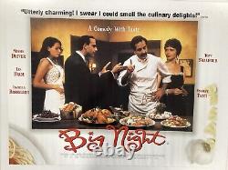 Affiche de film originale Quad de Big Night 1996 30x40 pouces