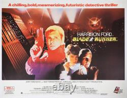 Affiche de film originale Quad de Blade Runner, restaurée sur toile, avec Harrison Ford et Ridley Scott