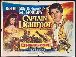Affiche de film originale Quad de Captain Lightfoot avec Bill Wiggins et Rock Hudson '55