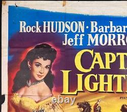 Affiche de film originale Quad de Captain Lightfoot avec Bill Wiggins et Rock Hudson '55
