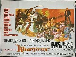 Affiche de film originale Quad de Khartoum avec Charlton Heston et Laurence Olivier 1966