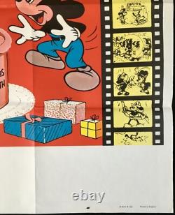 Affiche de film originale Quad du spectacle d'anniversaire de Mickey Mouse Walt Disney 1968