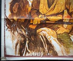 Affiche de film originale britannique Double Quad Rare Breed James Stewart 1966