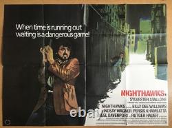Affiche de film originale britannique Quad de Nighthawks, cinéma culte, Stallone