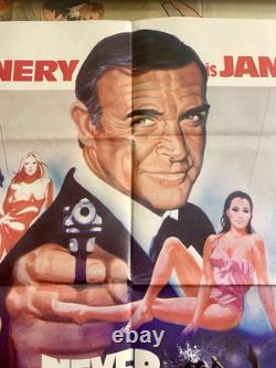 Affiche de film originale de 1983 Bond JAMAIS DITES JAMAIS AUF UK Quad 30x40 Connery