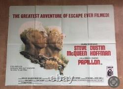 Affiche de film originale de taille quad Papillon Steve McQueen Dustin Hoffman