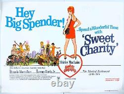 Affiche de film originale du Royaume-Uni du film 'Sweet Charity' 1969 roulée