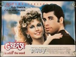 Affiche de film originale en quadriptyque de la sortie du 20e anniversaire de Grease avec John Travolta