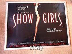 Affiche de film originale rare et culte Showgirls UK Quad 95 de Paul Verhoeven