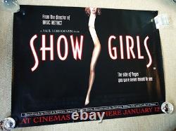 Affiche de film originale rare et culte Showgirls UK Quad 95 de Paul Verhoeven